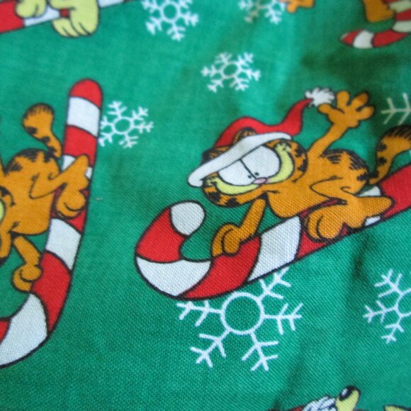 Garfield Christmas Fabric Lot of 3 Pieces  Candy Canes - Picture 5 of 7